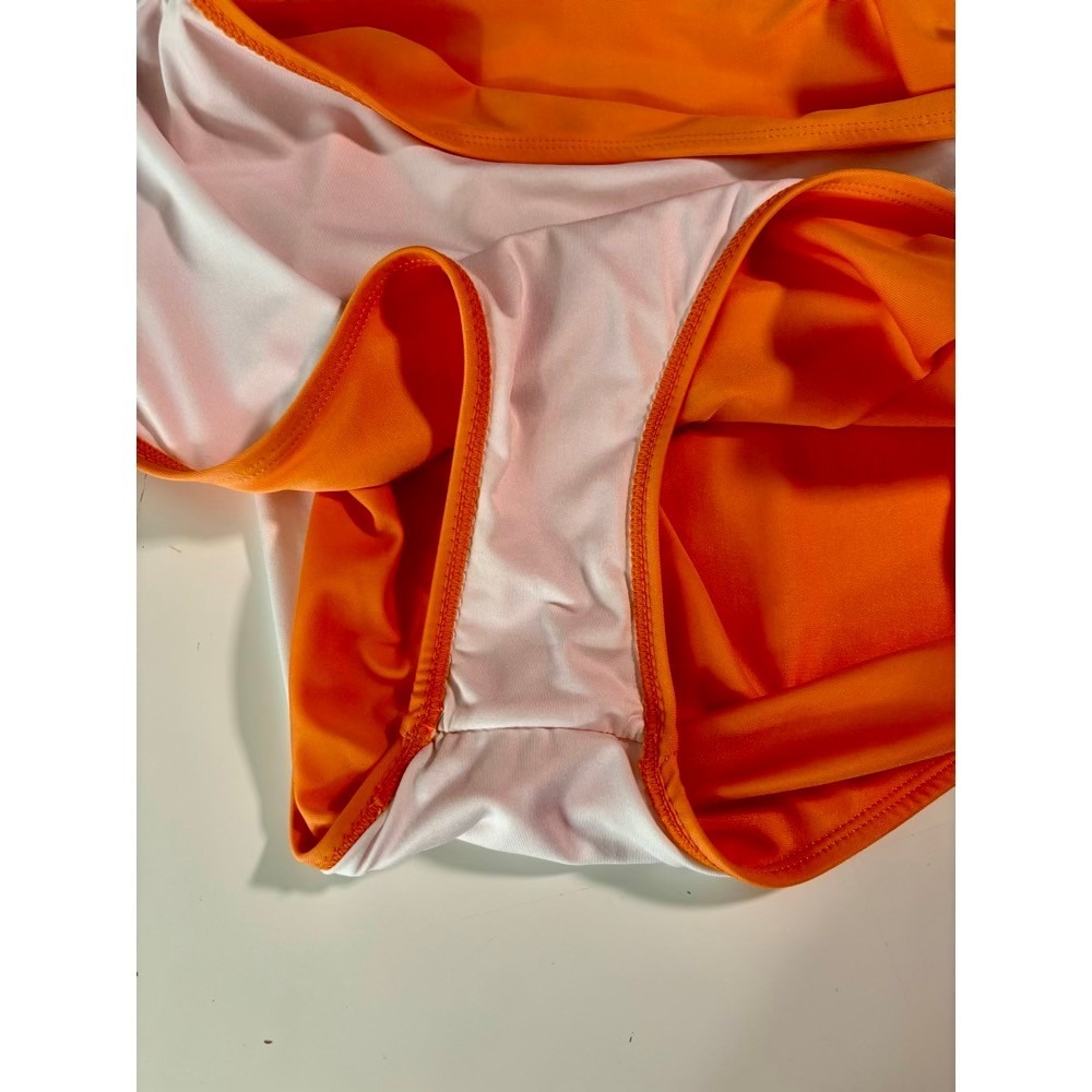 Nani Swimwear - Ruched High-Waist Orange Bikini Bottoms - Picture 7 of 10
